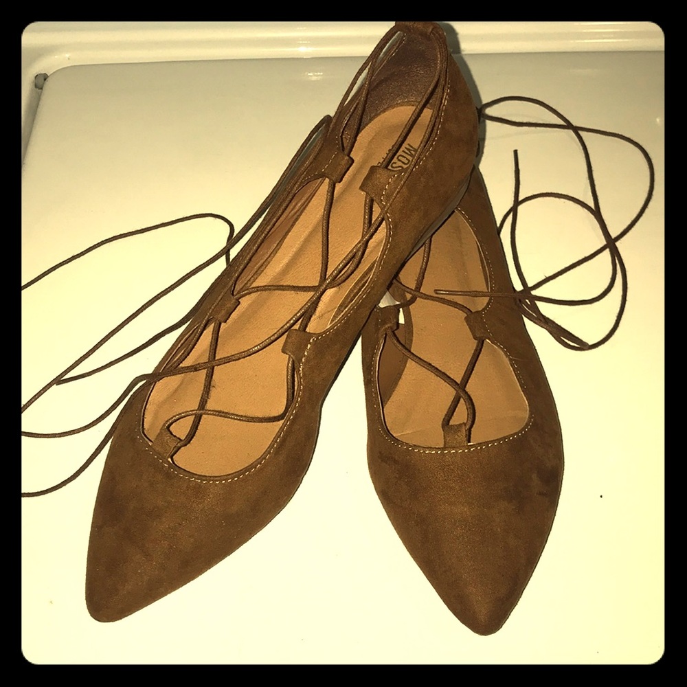 Lace up ballet flats